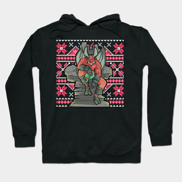 Ugly Christmas Satan Satanic Santa Devil Gothic Occult Goth Hoodie by TellingTales